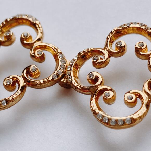 Brighton Crystal Pendant Necklace Bracelet Earrings Set Scroll Clover READ - Picture 13 of 16